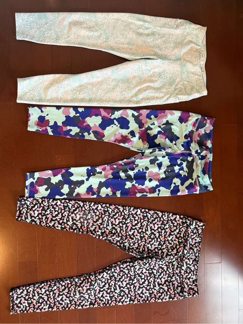 Kids Floral Camo Leggings - Purple/Pink/Blue